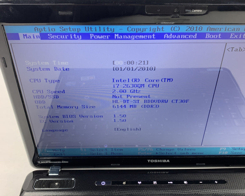 Toshiba Satellite A665-S5184x 15.6" i7-2630QM 2 GHz 6 GB Ram No OS No HDD No Bat