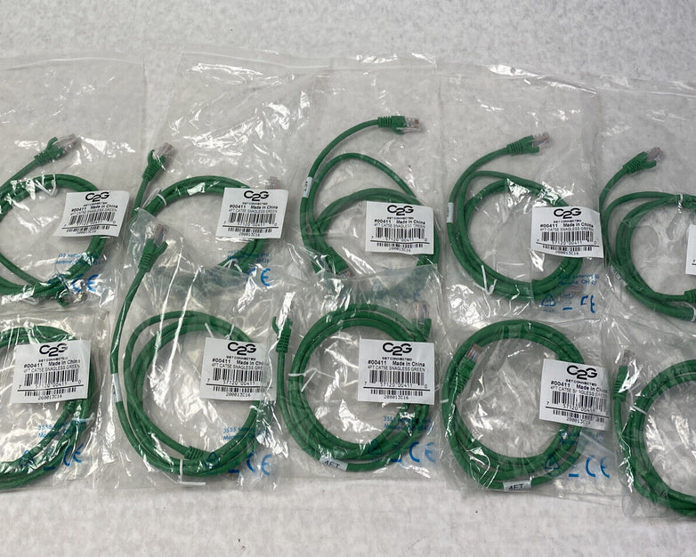 Lot( 10 ) 4ft Green Cat5e C2G 0041 Snagless Unshielded UTP Ethernet Patch Cable