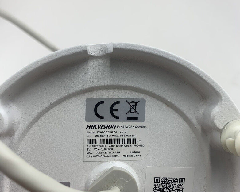 Hikivision DS-2CD2132F-I IR Network Camera DC 12V 5W 4mm