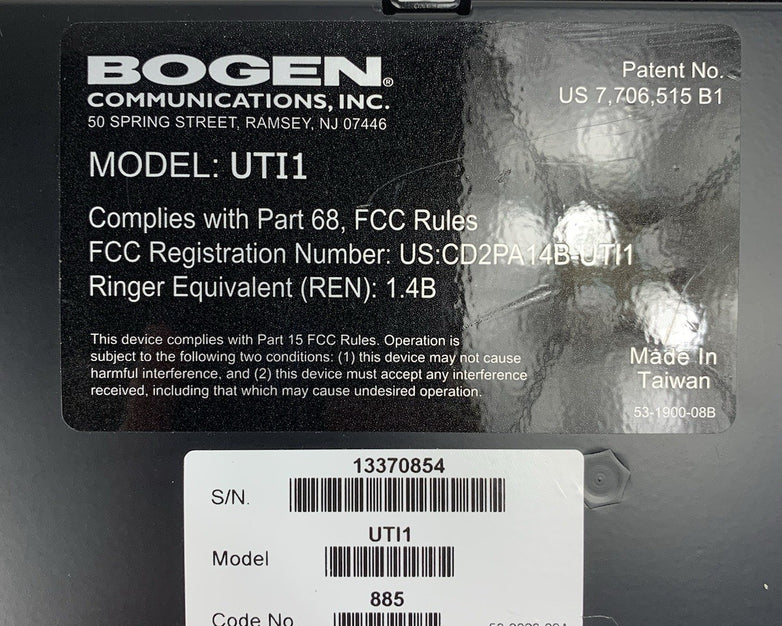 Bogen Communications UTI1 Universal Paging Interface