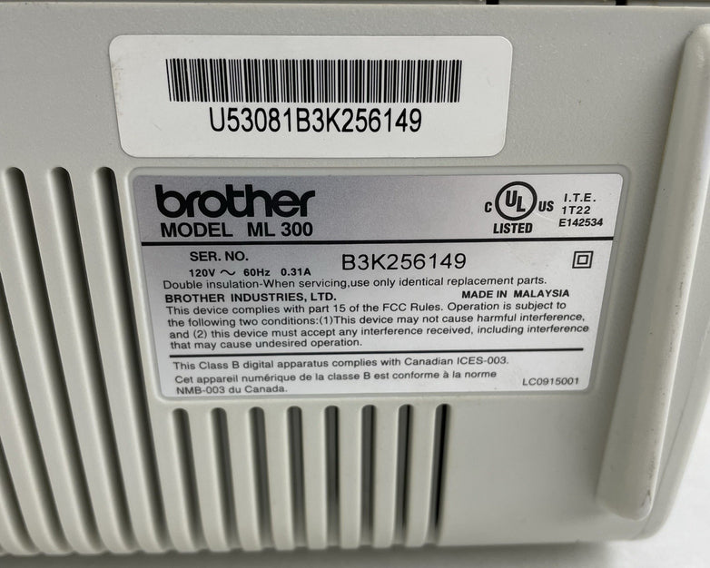 Brother ML-300 Electronic Display Typewriter No Ribbon Power Tested