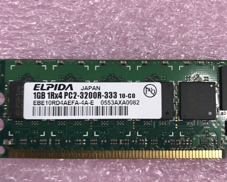 Elpida 2GB 2x1GB 1Rx4 PC2-3200R-333 Ram 345113-051 EBE10RD4AEFA-4A-E