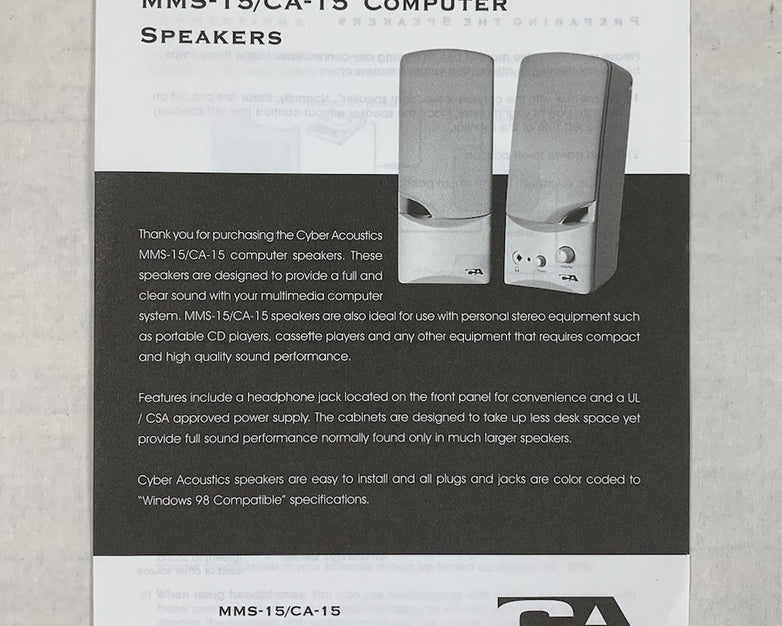 Cyber Acoustics CA-15 Wired Computer Speakers