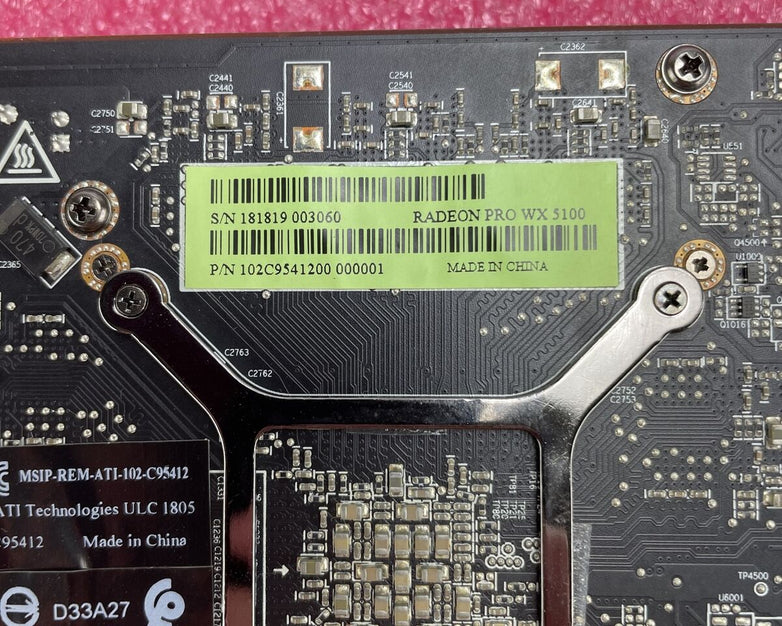 AMD ATI Radeon PRO WX 5100 8GB GDDR5 PCIe 4x DP Graphics Card 109-C95487-00_02