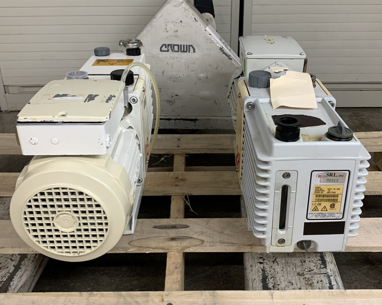 Edwards E2M28 Rotary Vane Vacuum Pump Drained Oil Parts and Repair Lot of 2x