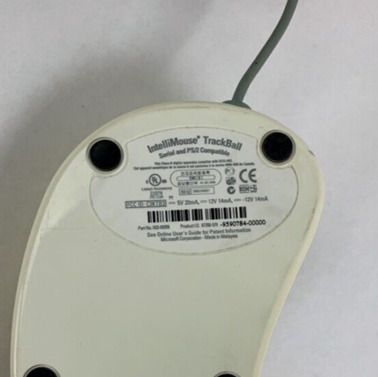 Microsoft X03-09209 Intellimouse Trackball PS/2 Vintage Tested