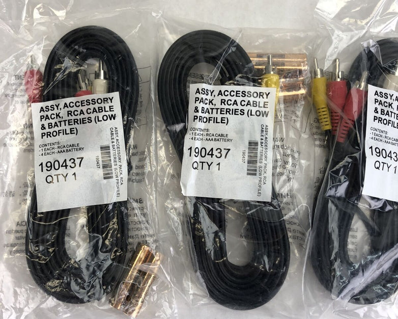 Lot of 5 - Accessory Pack - 1 RCA Cable & 4 - AAA Batteries 190437