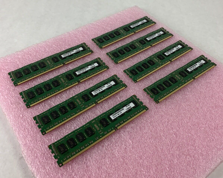 Lot of 8 Micron 4GB PC3-12800R DDR3 ECC SERVER RAM MT18JSF51272PDZ-1G6K1HE