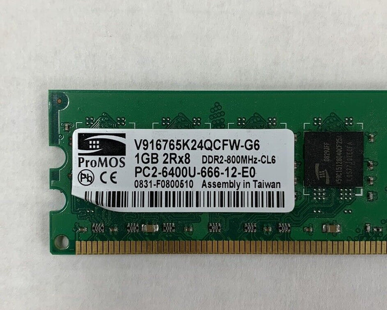 ProMOS 512MB 1Rx8 DDR2-800 PC2-6400 240pin DIMM V916764K24QCFW-G6 (Lot of 6)