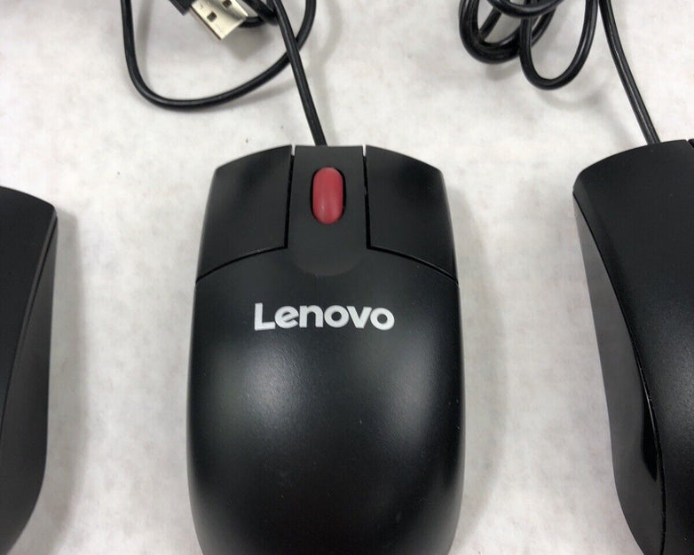 Assorted Lenovo Wired USB Mice - 2 45J4889 - 1 0PH133 - 1 03X6861 (Lot of 4)