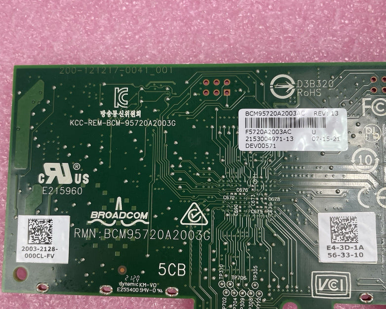 Broadcom BCM95720A2003G Dual Port Ethernet Card