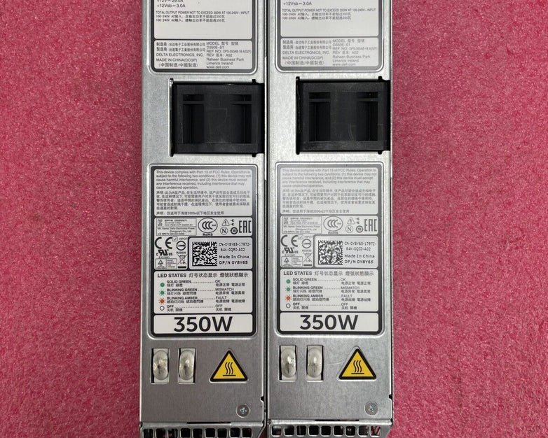 Dell Switching Power Supply D350E-S1 Y8Y65 350W Lot of 2