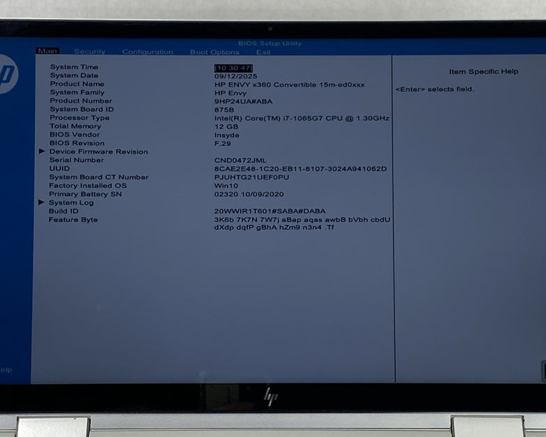 HP Envy x360 m Convertible 15m-ed0023dx 15.6" Touch i7-1065G7 12GB RAM No HDD/OS