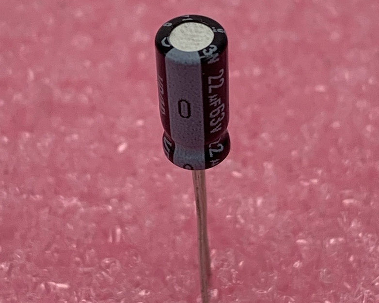 Nichicon 22uF 63V Radial Electrolytic Capacitor (Lot of 9)