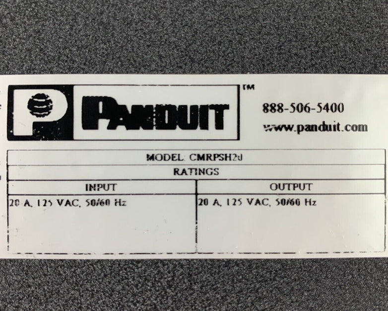 PANDUIT CMRPSH20 Rack Mount PDU 10 Plug Power Strip