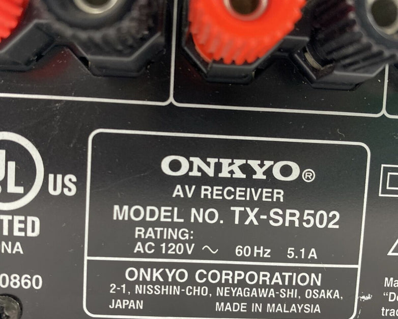 Onkyo TX-SR502 Home Theatre AV Receiver FOR PARTS SPARES REPAIRS NO SOUND