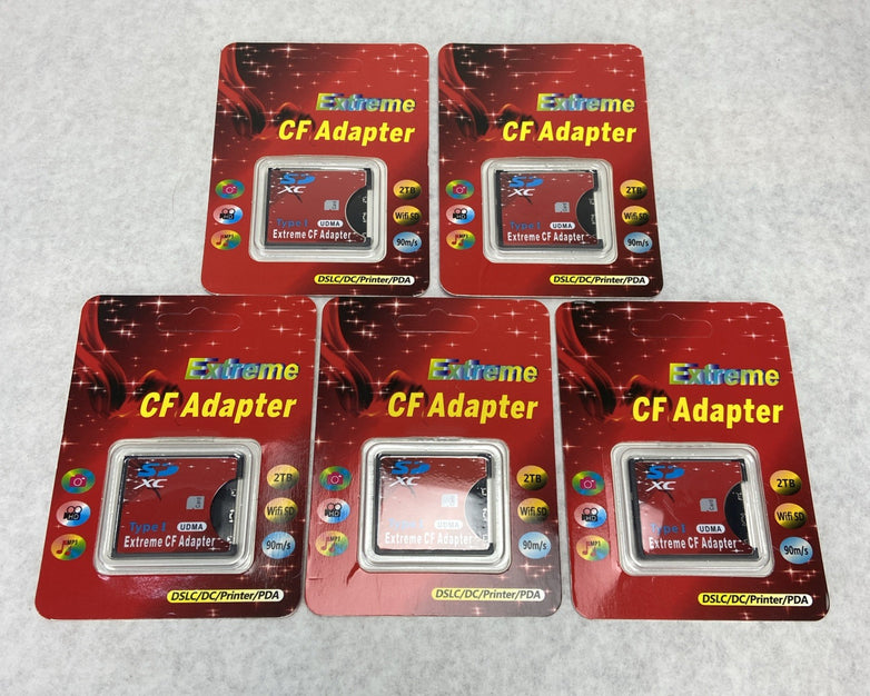 Extreme CF Adapter Type 1 Wifi SD - Lot of 5 NEW