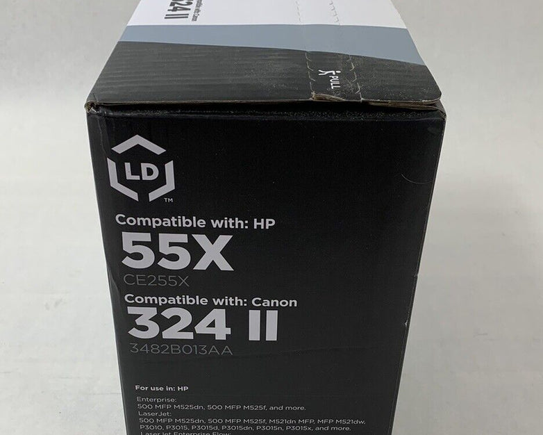 LD Toner Cartridge High Yield Black Compatible with HP 55X and Canon 324 II