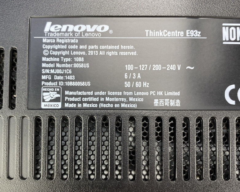 Lenovo ThinkCentre E93z AIO Intel Core i3-4130 3.40GHz 8GB RAM No HDD No OS