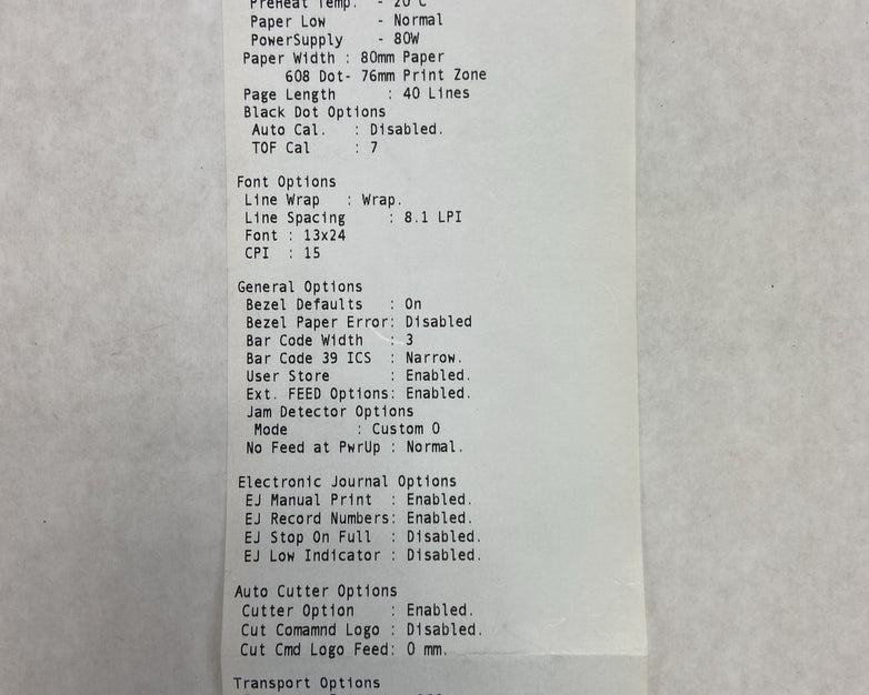 TRANSACT Technologies EPIC 880 Thermal Receipt Kiosk Printer Ithaca PcOS