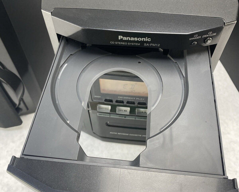 Panasonic SA-PM12 Mini Stereo 5 CD Cassette Tape SB-PM11 Speakers NO REMOTE