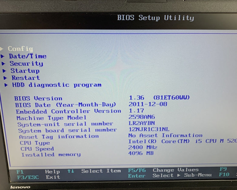 Lenovo ThinkPad L512 15.6" i5-M520 2.4 GHz 4 GB Ram No OS No HDD No AC No Batt