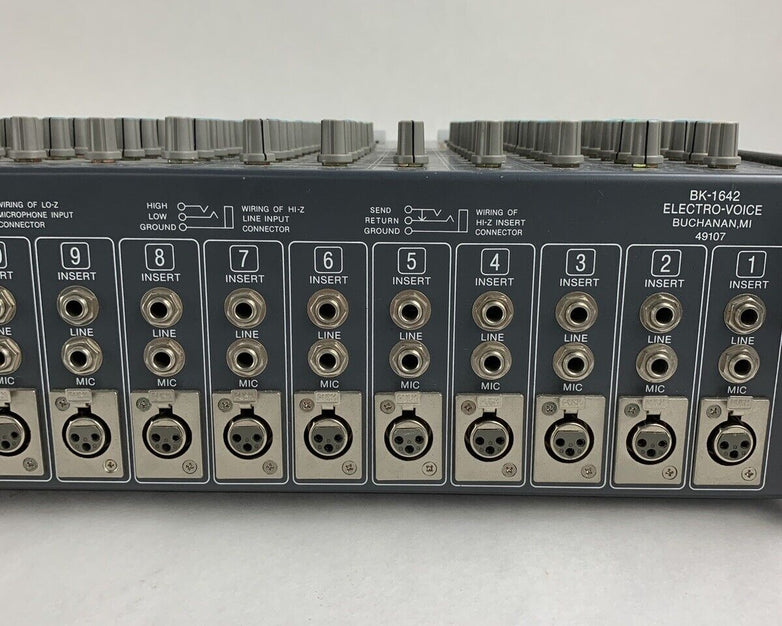 EV Electro Voice BK-1642 16-Channel Pro Stereo Mixer Tested w/ Bad Meters