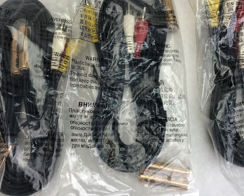 Lot of 5 - Accessory Pack - 1 RCA Cable & 4 - AAA Batteries 190437