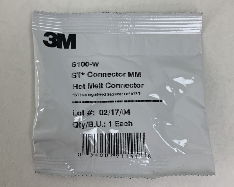 3M 6100-W Hot Melt ST MM Jacketed Fiber Connector New Lot of 35