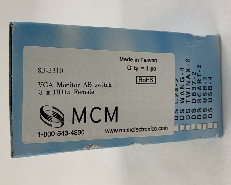 MCM Data Switch Computer Multiport MIDI A/B Switch I/O 83-3310 Box Opened