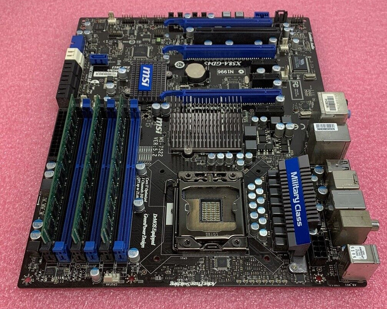 MSI X58A-GD45 Motherboard Intel 2.8GHz 16GB RAM w/Shield No CPU