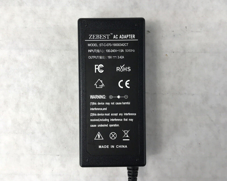Zebest 65W AC Adapter for Acer ST-C-070-19000342CT Laptop Charger