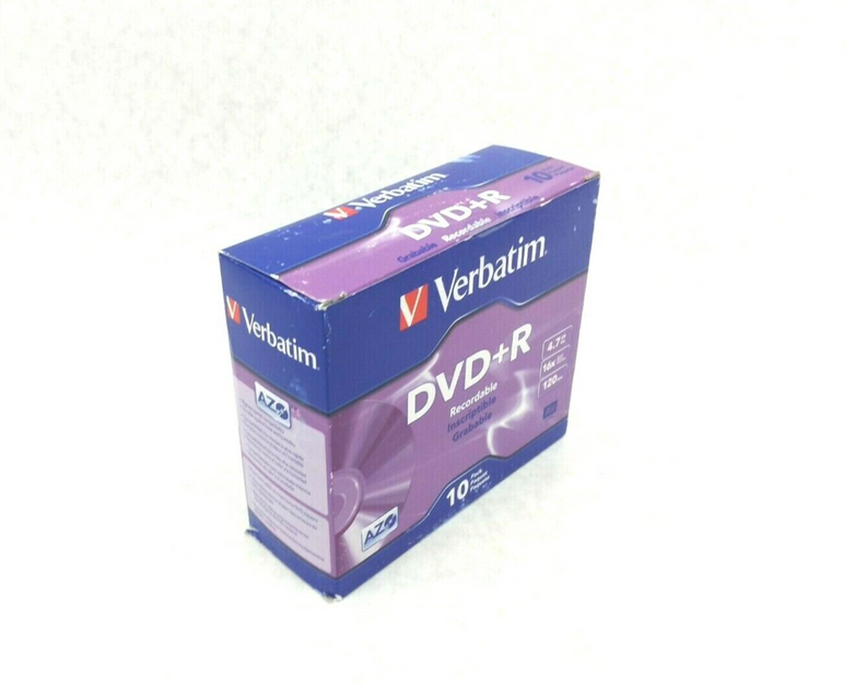 10 Pack DVD+R Recordable Verbatim 120 Min 4.7GB/16x In Jewel Case (Lot of 3)