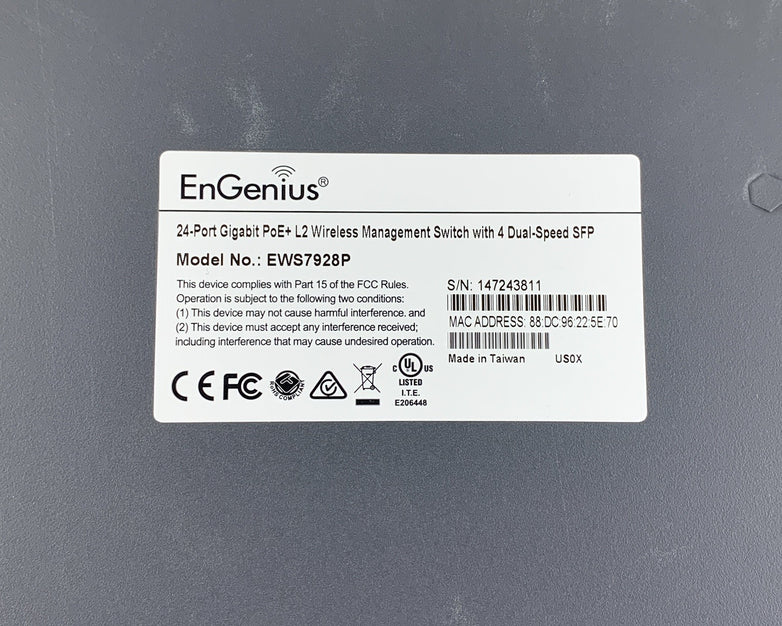 EnGenius EWS7928P 24-Port Gigabit Managed PoE+ L2 Management Switch Tested