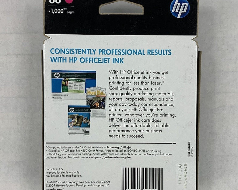 Hp OfficeJet 88 Magenta, Yellow, and Two Cyan Exp. Sep 2011