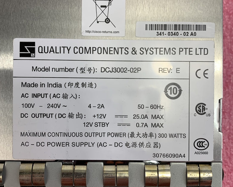 Quality Components DCJ3002-02P 300W AC/DC Power Supply
