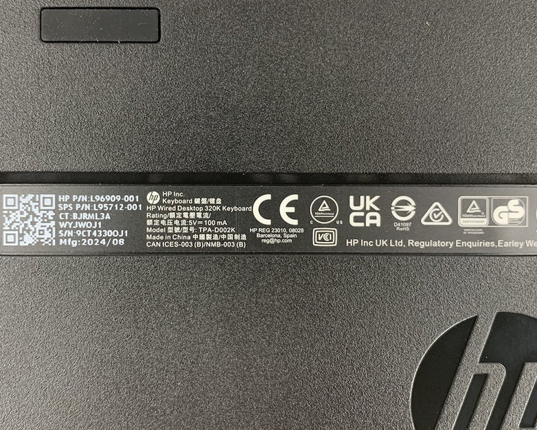 HP L96909-001 Wired Desktop 320K Keyboard (Lot of 2)