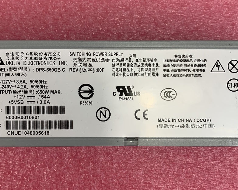 Delta Electronics DPS-650QB C 650W Switching Power Supply (Lot of 2)