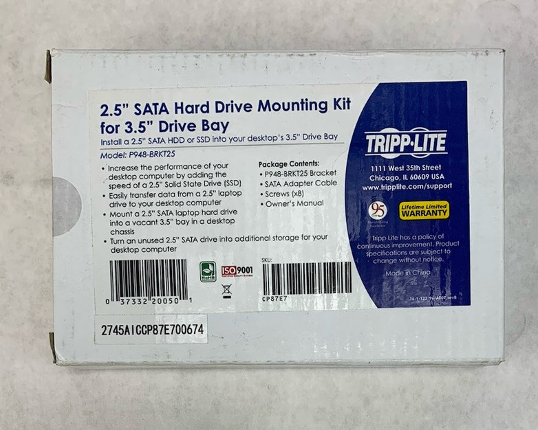 Tripp Lite 2.5" SATA Hard Drive Mounting Kit for 3.5" Drive Bay (Lot of 4)