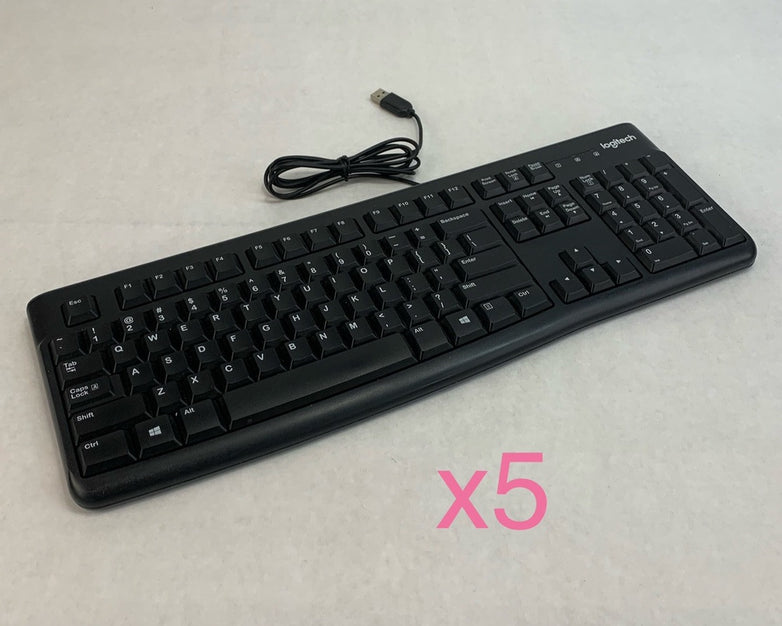 Logitech K120 YU0036 USB Wired Keyboard (Lot of 5)