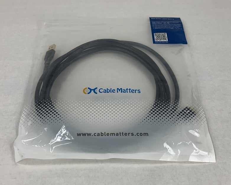 CableMatters 900009-Black-10 Superspeed USB 3.0 Type A to Micro B 10ft Cable