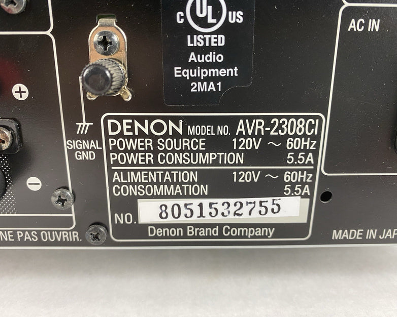 Denon AVR-2308CI AV Surround Receiver Parts or Repair
