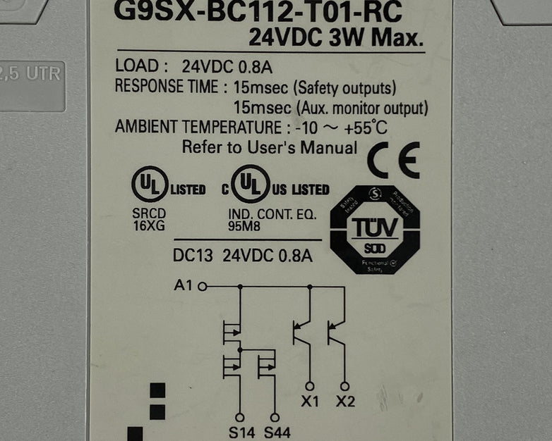 OMRON G9SX-BC112-T01-RC Flexible Safety Unit Load 24Vdc 0.8A