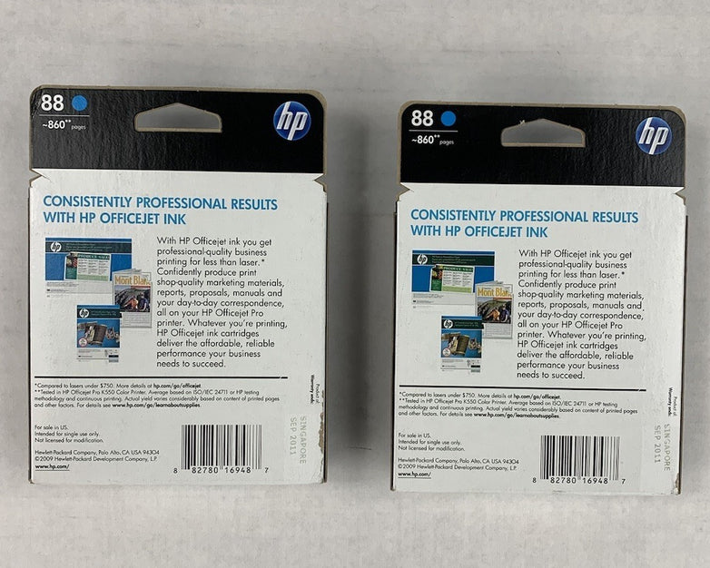 Hp OfficeJet 88 Magenta, Yellow, and Two Cyan Exp. Sep 2011