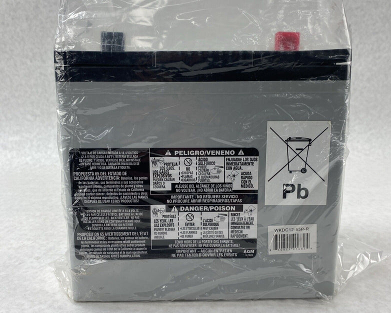 Werker WKDC12-55P Ascent Battery AGM Supply Deep Cycle Lead Battery