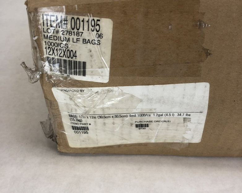 12x12 Inch, Clear Layflat Poly Bags 4 Mil - 1000
