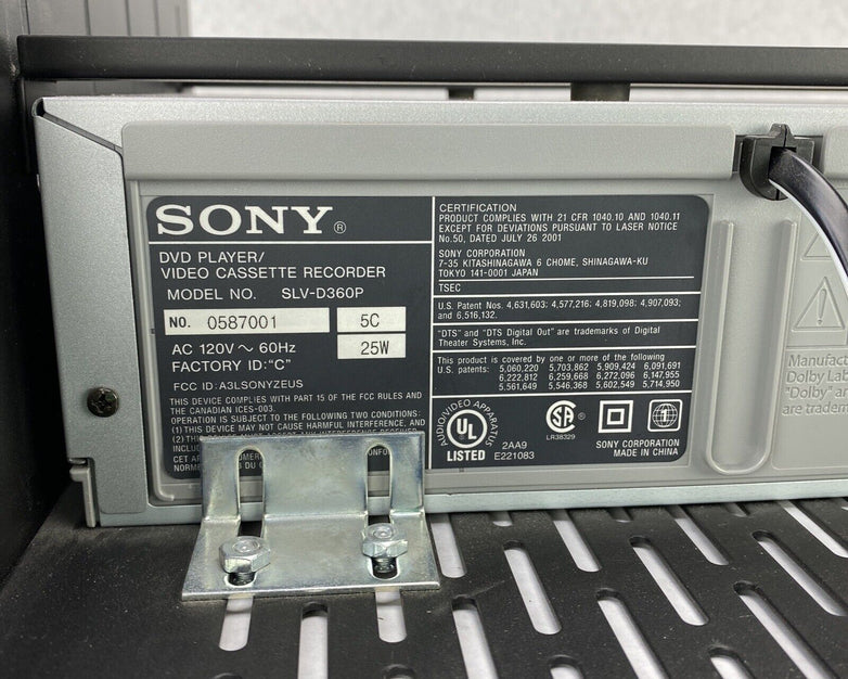 Sony SLV-D360P DVD VCR VHS Combo Player Recorder Silver WORKS but NO REMOTE