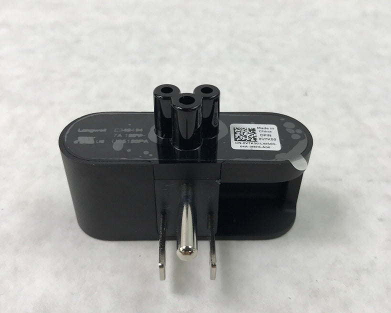 Lot of 3 OEM Dell V7K50 Longwell 3-Prong Wall Outlet Adapter 125V