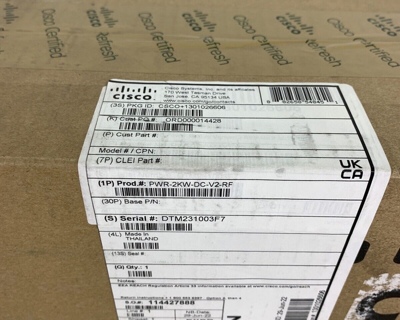 Cisco Refresh PWR-2KW-DC-V2-RF 2KW DC Power Module