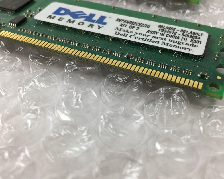 Kingston (2x1GB) 2GB of 1Rx8 PC2-6400E Dell Part # SNPKN992CK2/2G